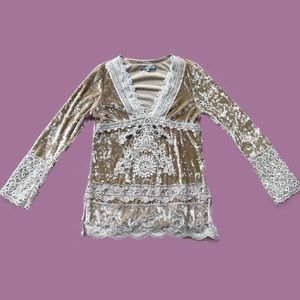 Velvet gold  fairy blouse
